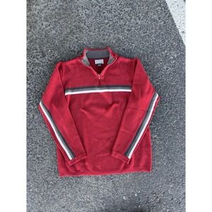 Vintage Arizona Jean Company Quarter Zip Sweater Red Striped Size Medium